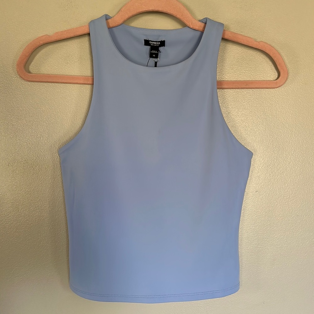 Express Body Contour High Compression High Neck Cropped Tank - XS